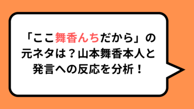 「ここ舞香んちだから」の元ネタは？山本舞香本人と発言への反応を分析！