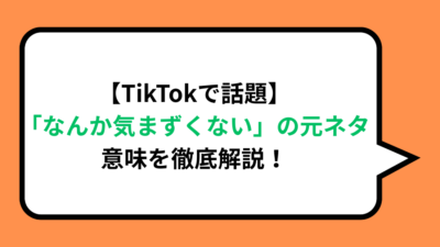 【TikTokで話題】「なんか気まずくない」の元ネタ・意味を徹底解説！
